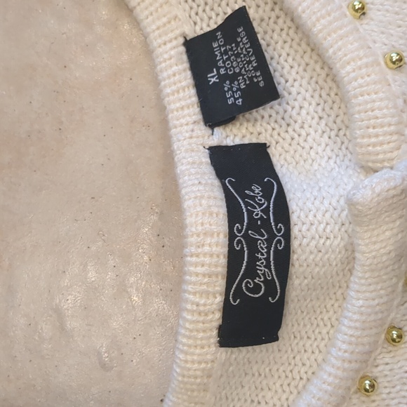 Crystal Kobe Vintage Poinsettia Snowflake Sweater Size XLarge - Picture 2 of 7